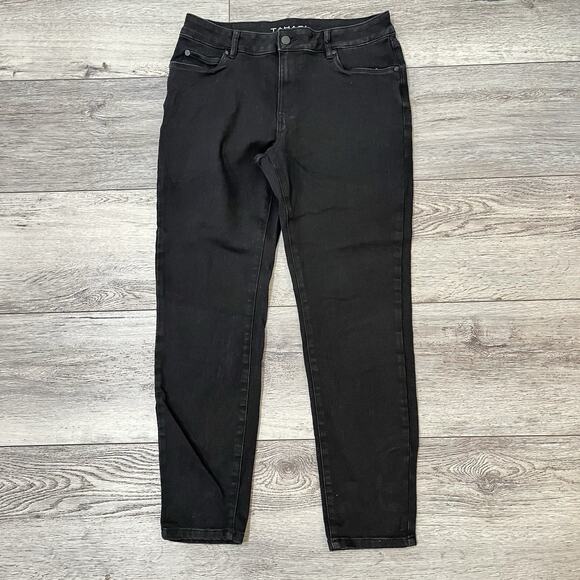 Tahari Jeans Womens SIZE 12/31 Slim Straight Black Denim Midrise EUC - Picture 1 of 7